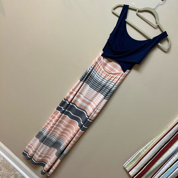 Market & Spruce Color Block Stripe Back Cut-Out Maxi Dress Size XS - Picture 12 of 15